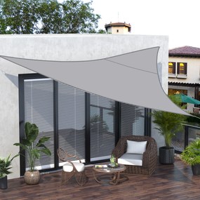 Outsunny Voal de umbra Triunghiular de Dimensiuni Mari 6 x 6 x 6 m Poliester Impermeabilizat de Inalta Densitate 160 g/m² Gri Deschis | Aosom Romania