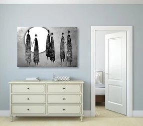 Tablou femeile africane în design alb-negru