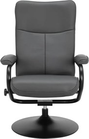 Fotoliu cu taburet gri de relaxare cu tapițerie din imitație de piele Istad – Støraa