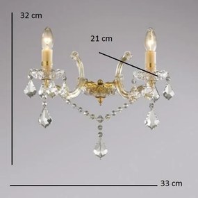 Aplica 2 brate cristal Venezian auriu FLORIAN AP2 oro 035659