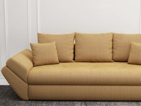 Canapea extensibilă dumonde cu ladă de depozitare si sezut confortabil din spuma high-density, Loana Zoom Mustar 250x100 cm