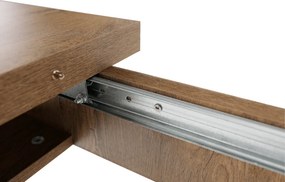 Masă extensibilă pentru dining, stejar lefkas închis, 160-203x90 cm, MONTANA STW