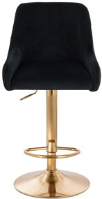 HR920W Scaun Neagră din Catifea cu Bază Aurie