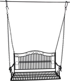 Balansoar de grădină negru din metal Cumbal – Garden Pleasure