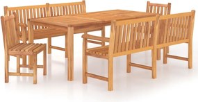 vidaXL Set de sufragerie de grădină, lemn masiv de tec, 5 piese