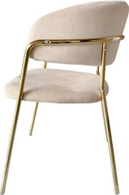 Fotoliu de sufragerie de design, bej, Velvet/gold crom auriu, DASMIN NEW TIP 1