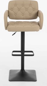 HR8403KW Scaun Crem Piele Ecologica Premium Soft cu Bază Neagră