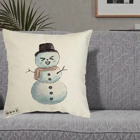 Perna Decorativa Om de Zapada Kawaii Haios, 40x40 cm, Ecru, Husa Detasabila, Perna Inclusa, BEKZ®