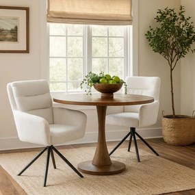 Set - 2 scaune de dining rotative AVENBERG TESSA - Alb