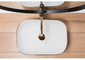 REA-U8736 - Lavoar pentru blat BELINDA 33,5x46,5 cm ceramică/alb/auriu