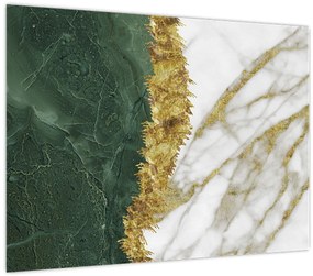 Tablou pe sticlă - Marmură verde N⁰1 (70x50 cm)
