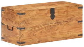 Cufar, 90 x 40 x 40 cm, lemn masiv de acacia 1, Maro inchis, 90 x 40 x 40 cm