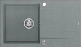 Chiuveta compozit incastrata Quadron Unique Evan 111 gri - inox 86x50 cm