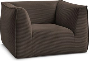 Fotoliu maro cu tapițerie din catifea reiată Giorgia – Bobochic Paris