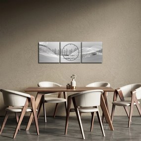 Tablou - Peisaj argintiu (cu ceas) (90x30 cm)