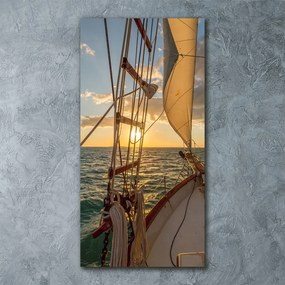 Tablou pe pe sticlă Yacht pe mare
