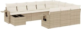 vidaXL Set canapele de grădină cu perne, 11 piese, bej, poliratan