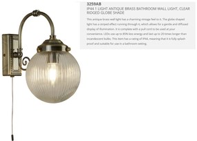 Aplica de perete pentru baie IP44 Belvue 3259AB SRT
