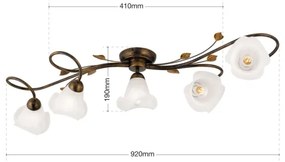 Lustră aplicată Orion DL 7-789/5 SISI 5xE14/40W/230V bronz/patină