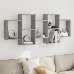vidaXL Raft de perete, gri beton, 159x18x65 cm, lemn prelucrat