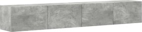 vidaXL Dulap TV de perete 2 pcs Beton 98 x 31 x 29,5 cm Lemn compozit