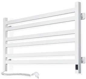 Radiator de baie tip scară AVANGARD, cu termostat, 300W/230V, 50,6 cm, IP44, alb, stânga