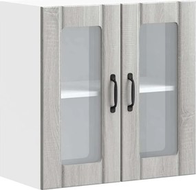 vidaXL Dulap bucătărie cu ușă sticlă Kalmar lemn prelucrat gri Sonoma