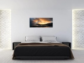 Tablou - plaja cu cerul întunecat (120x50 cm)