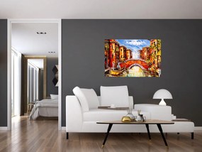 Tablou - Pictură în ulei a orașului III. (90x60 cm)