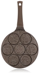 Tigaie pentru clătite Banquet cu suprafață antiaderentă, Granite Brown Smile, 26 cm