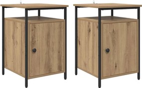 vidaXL Dulap de noapte 2 pcs Stejar Artizanal 40 x 42 x 60cm