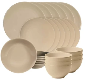 Set Complet Serviciu De Masa, 24 piese, pentru 6 persoane, Cesiro Bej Lucios
