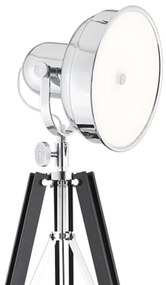 Lampadar LED de podea retro cu trepied lemn negru FOTO NEW