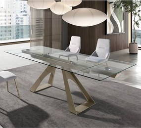 Masa extensibila deosebita design LUX Glass 160-240x100cm