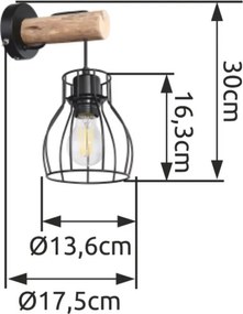 Globo 15326NW - Aplică perete MINA 1xE27/40W/230V