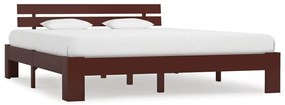 Cadru de pat, maro inchis, 160 x 200 cm, lemn masiv de pin Maro inchis, 160 x 200 cm