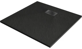 Bazin Hugo brodzik kwadratowy SMC 80 x 80 cm, negru, masca neagră - 42708080-B