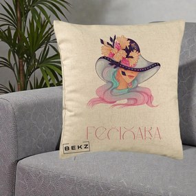Perna Personalizata Zodie Fecioara, 40x40 cm, Bej, Husa Detasabila, Perna Inclusa, BEKZ®