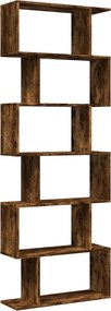 vidaXL Bibliotecă/separator 6 niveluri stejar fumuriu 70x24x193cm lemn