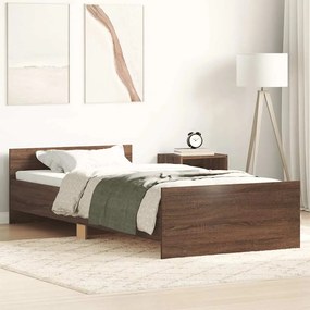 vidaXL Cadru pat fără saltea stejar maro 100x200 cm lemn prelucrat