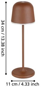 Lampă LED dimabilă de exterior MANNERA 2,2W/5V 1800mAh maro IP54 Eglo 900459