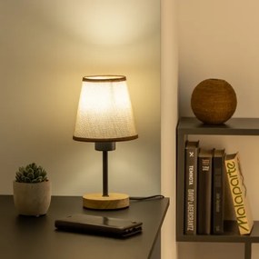 Lampă de masă Brilagi NUBILA WOOD 1xE27/25W/230V stejar/maro