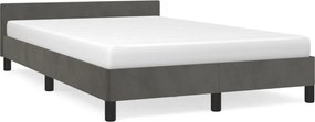 vidaXL Cadru de pat fără saltea Gri închis 120x190 cm catifea