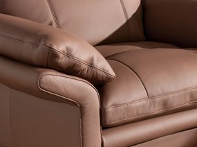 Fotoliu tapitat cu piele naturala Maro