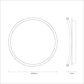 Plafonieră LED CALI, 30 W, 230 V, Ø 40 cm, negru