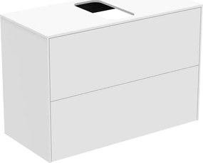 Dulap baza suspendat Ideal Standard Atelier Conca 2 sertare si blat cu decupaj central 80 cm alb mat