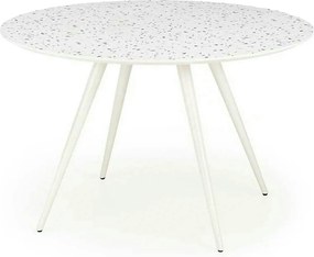 Masa ARAMIS, alb/terrazzo, 120x120x76 cm