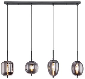 Lustra suspendata cu 4 pendule design modern BLACKY fumuriu 15345-4 GL