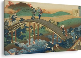 Tablou - Katsushika Hokusai, Ariwara no Narihirafrom the series One Hundred, Poems Explained by the Nurse (Hyakunin isshu uba ga etoki), reproducere (90x60 cm)