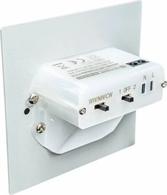 Lampă LED pentru scară cu senzor de mișcare, 1,5W, 230V, 3000/4000/6000K, argintiu